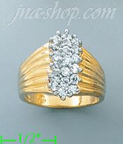 14K Gold Ladies' CZ Ring - Click Image to Close