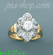 14K Gold Ladies' CZ Ring - Click Image to Close