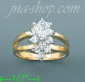 14K Gold Ladies' CZ Ring - Click Image to Close