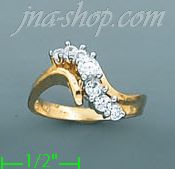 14K Gold Ladies' CZ Ring - Click Image to Close