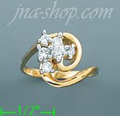 14K Gold Ladies' CZ Ring - Click Image to Close