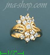 14K Gold Ladies' CZ Ring - Click Image to Close