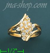 14K Gold Ladies' CZ Ring - Click Image to Close