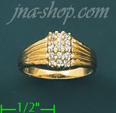 14K Gold Ladies' CZ Ring - Click Image to Close