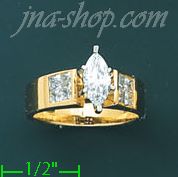 14K Gold Ladies' CZ Ring - Click Image to Close