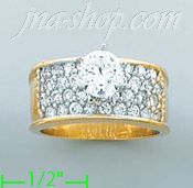 14K Gold Ladies' CZ Ring - Click Image to Close