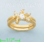 14K Gold Polished Ladies' CZ Ring - Click Image to Close