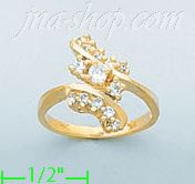 14K Gold Polished Ladies' CZ Ring - Click Image to Close