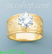 14K Gold Polished Ladies' CZ Ring - Click Image to Close