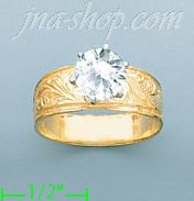 14K Gold Polished Ladies' CZ Ring - Click Image to Close