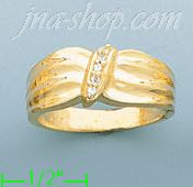 14K Gold Polished Ladies' CZ Ring - Click Image to Close