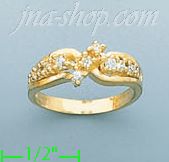 14K Gold Polished Ladies' CZ Ring - Click Image to Close