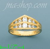 14K Gold Polished Ladies' CZ Ring - Click Image to Close