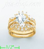 14K Gold Polished Ladies' CZ Ring - Click Image to Close