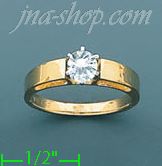 14K Gold Polished Ladies' CZ Ring - Click Image to Close