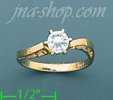 14K Gold Polished Ladies' CZ Ring - Click Image to Close