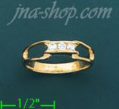 14K Gold Polished Ladies' CZ Ring - Click Image to Close