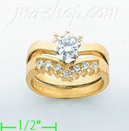 14K Gold Polished Ladies' CZ Ring - Click Image to Close