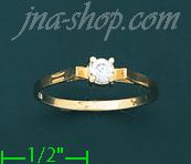 14K Gold Polished Ladies' CZ Ring - Click Image to Close