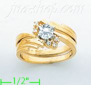 14K Gold Polished Ladies' CZ Ring - Click Image to Close