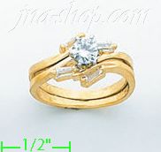 14K Gold Polished Ladies' CZ Ring - Click Image to Close