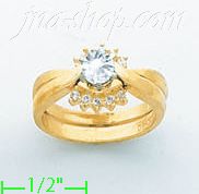 14K Gold Polished Ladies' CZ Ring - Click Image to Close