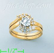 14K Gold Polished Ladies' CZ Ring - Click Image to Close