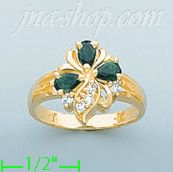 14K Gold Polished Ladies' CZ Ring - Click Image to Close