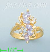 14K Gold Polished Ladies' CZ Ring - Click Image to Close