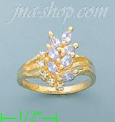 14K Gold Polished Ladies' CZ Ring - Click Image to Close