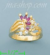 14K Gold Polished Ladies' CZ Ring - Click Image to Close