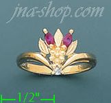 14K Gold Polished Ladies' CZ Ring - Click Image to Close