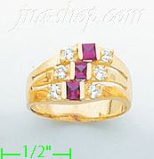 14K Gold Polished Ladies' CZ Ring - Click Image to Close