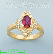 14K Gold Polished Ladies' CZ Ring - Click Image to Close