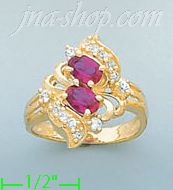 14K Gold Polished Ladies' CZ Ring - Click Image to Close