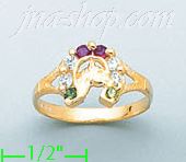 14K Gold Polished Ladies' CZ Ring - Click Image to Close