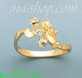 14K Gold Polished Ladies' CZ Ring - Click Image to Close