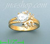 14K Gold Polished Ladies' CZ Ring - Click Image to Close