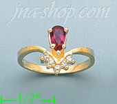 14K Gold Polished Ladies' CZ Ring - Click Image to Close