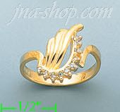 14K Gold Polished Ladies' CZ Ring - Click Image to Close