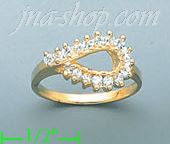 14K Gold Polished Ladies' CZ Ring - Click Image to Close