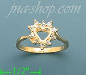 14K Gold Polished Ladies' CZ Ring - Click Image to Close