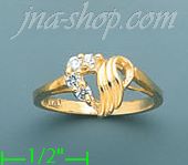 14K Gold Polished Ladies' CZ Ring - Click Image to Close