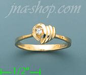 14K Gold Polished Ladies' CZ Ring - Click Image to Close