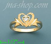 14K Gold Polished Ladies' CZ Ring - Click Image to Close