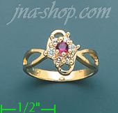 14K Gold Polished Ladies' CZ Ring - Click Image to Close