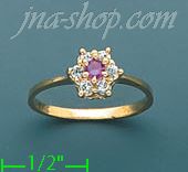 14K Gold Polished Ladies' CZ Ring - Click Image to Close