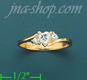 14K Gold Polished Ladies' CZ Ring - Click Image to Close