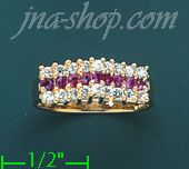 14K Gold Polished Ladies' CZ Ring - Click Image to Close