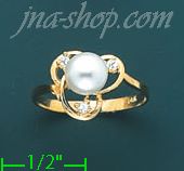 14K Gold Polished Ladies' CZ Ring - Click Image to Close